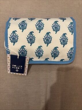 LIMITED EDITION Target x Roller Rabbit White and Blue Printed Travel Pouch